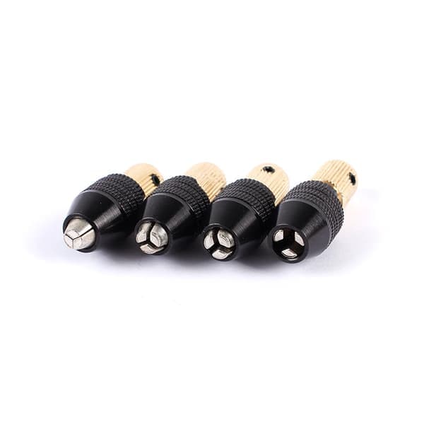 4 STK Mini Nøglefri Borepatron, Mini Elektrisk Borepatron Spændekapacitet 0,3-3,2 mm (2 mm Hul), Mini Elektrisk Borepatron Tilbehør, til