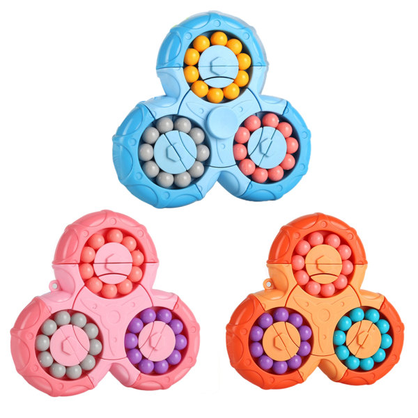 6-puolinen papu pyörivä cube toy lapsille ja aikuisille Kannettava sormenpäällinen kolmion muotoinen gyroskooppilelu dekompressioopetuslelu