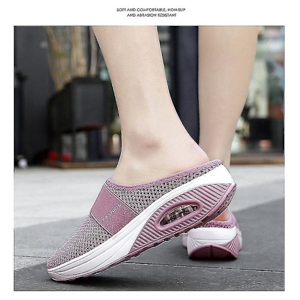 Ortopediset Diabeetikot Mesh Flatform Wedge Slider Air Cushion Slip-on Kengät 37 Pinkki