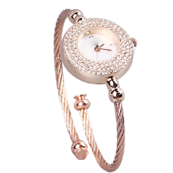 Women Bracelet Watch Quartz Movement Adjustable Thin Band Lady Watch for Daily Party Rose Gold