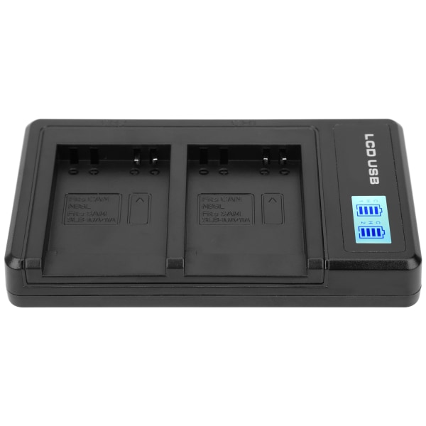 Bärbar kamerabatteriladdare för NB-6L USB -kamera dubbelladdare med LCD-skärm