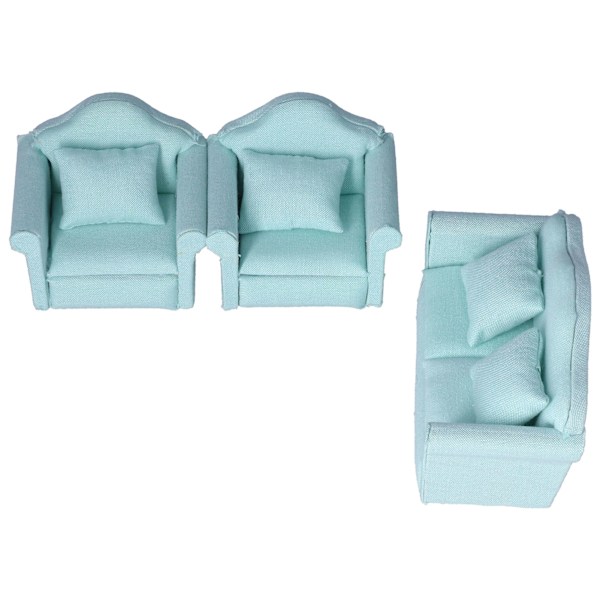 Miniatyyri-nukkekotisohva selkänojalla, DIY-nukkekotihuonekalut, tarvikkeet, vihreä