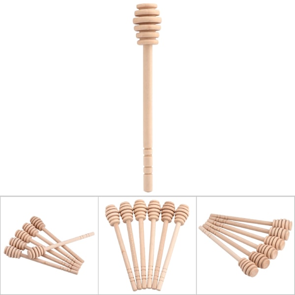 50 st/set Hushållsträ Honungssked Burks Dispenser Samling Omrörning Pinne Stick 16cm