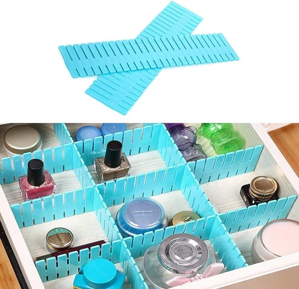 8 DIY-lådförvaringar med justerbara lådfack (blå)