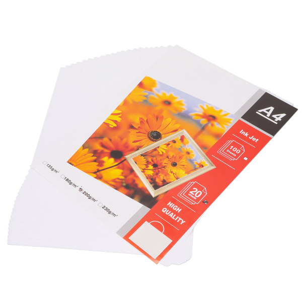 20 stk matt fotopapir slitesterkt papir A4 8,3 x 11,7 tommer blank overflate vannbestandig høylys fotoskriverpapir