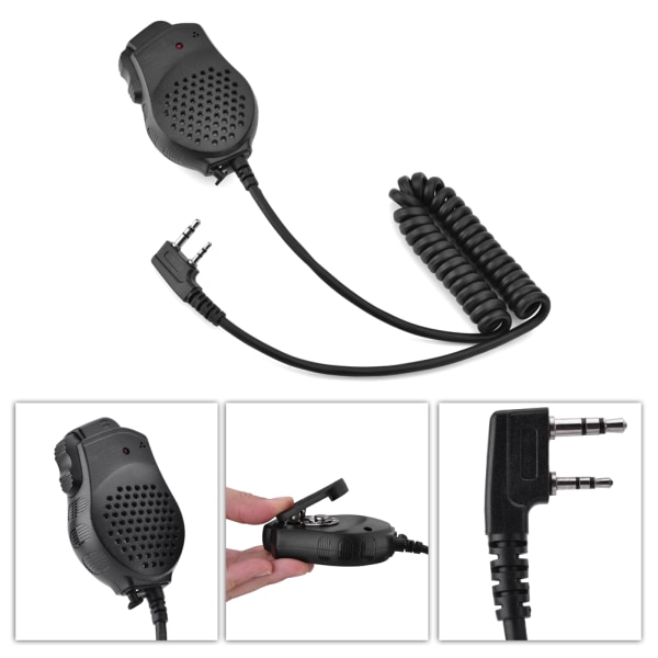 2-PIN håndholdt dobbel PTT-høyttalermikrofon for Baofeng UV-82 toveis radio walkie talkie