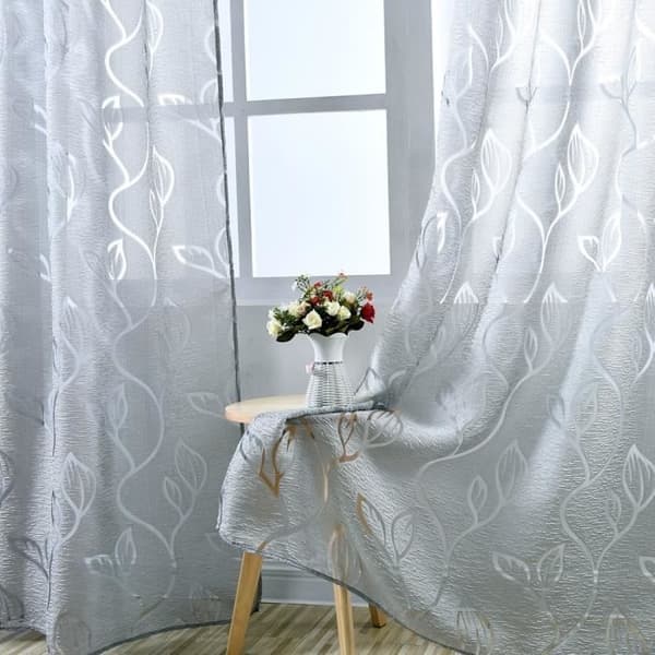 Set med 2 skira gardiner - Heminredning - 100 x 250 cm - Grå Gray