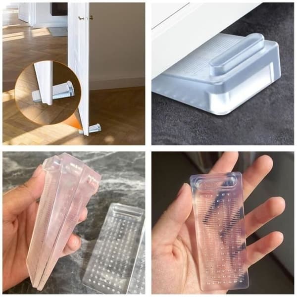 Dörrstopp - Halkfri - 6 stycken - Transparent - TPR - Konisk