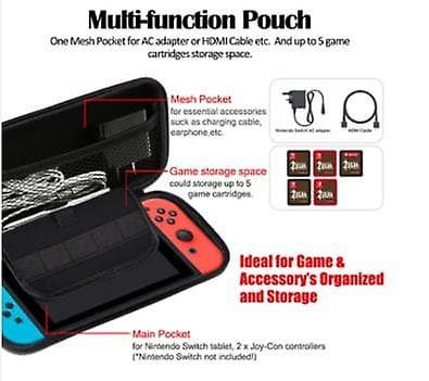 Nintendo Switch -laukku, kova kotelo, musta