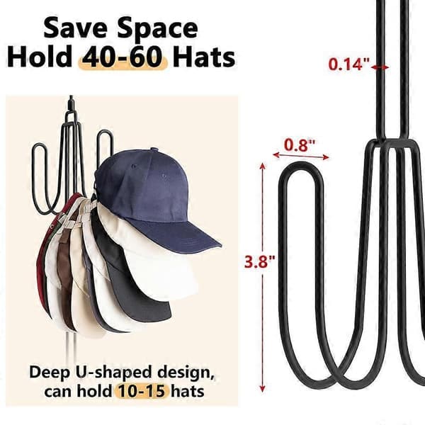 Hatteholder til garderobe, hatteorganisator i rustfrit stål, hattehylder