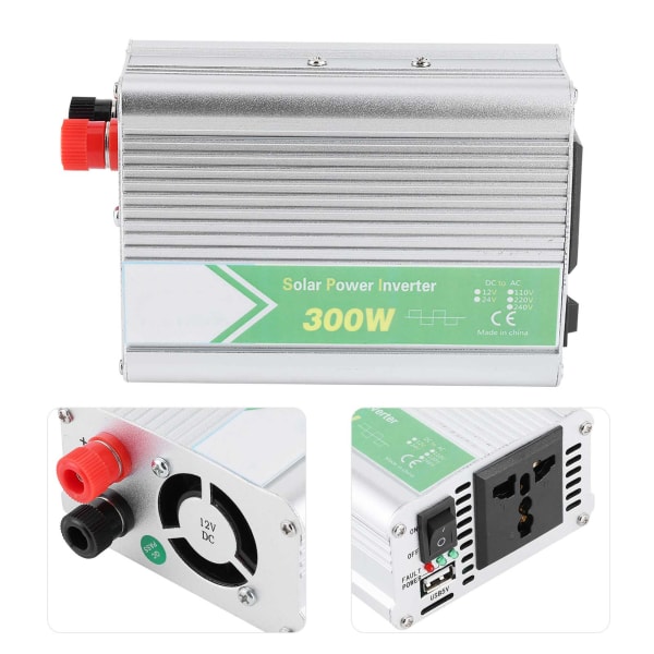 Intelligent 300W Bilinverter - DC12V til AC220V Korreksjonsbølge