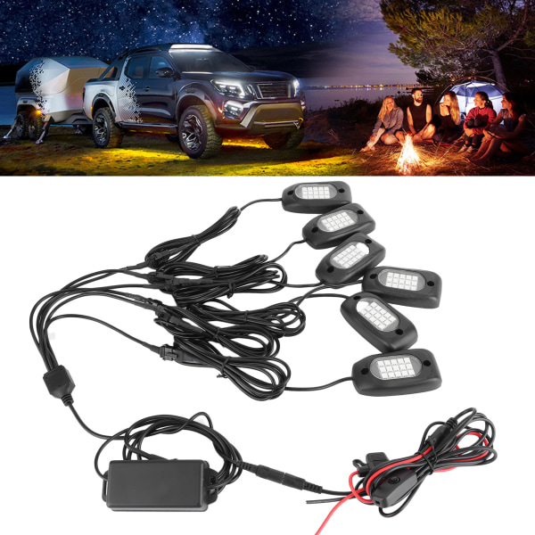 RGB LED auton ulkokoriste neonlamppu Jeep ATV SUV:lle (6 kpl)