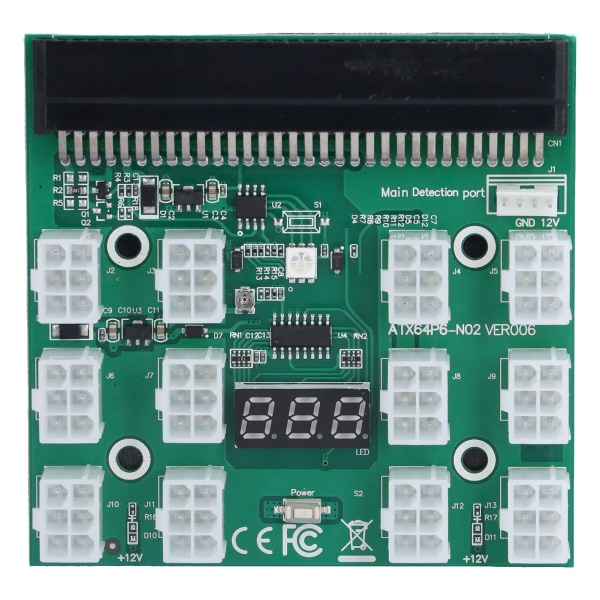 Power Breakout Board Adapter Serverin sisäinen moduuli LED-jännitenäyttö 4-nastainen 12-portti