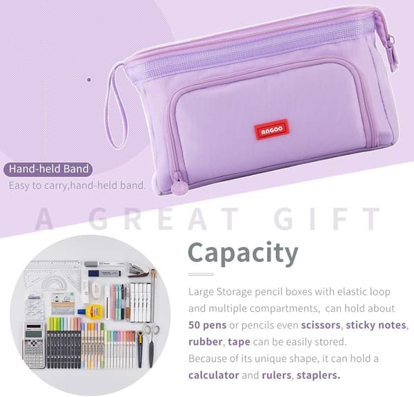 Pencil Case Large Capacity Pen Pouch Handheld Pencil Case Cosmetic Portable Gift