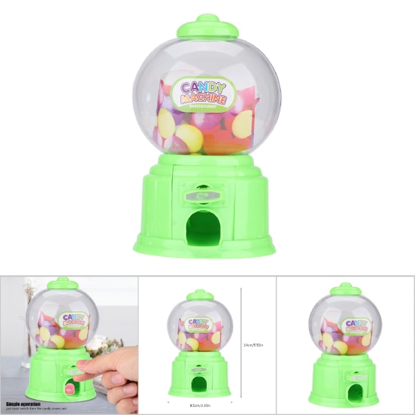 Bærbar børn slik maskine plast mini gumballs dispenser børnehave gave (grøn)