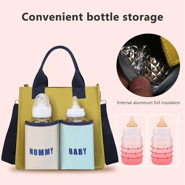 Bærbar Mommy Bag Stor Kapacitet Baby Ble Skiftende Tote Taske Multi Funktion Baby Skiftende Taske Taske Messenger Taske Rejse Ble Taske