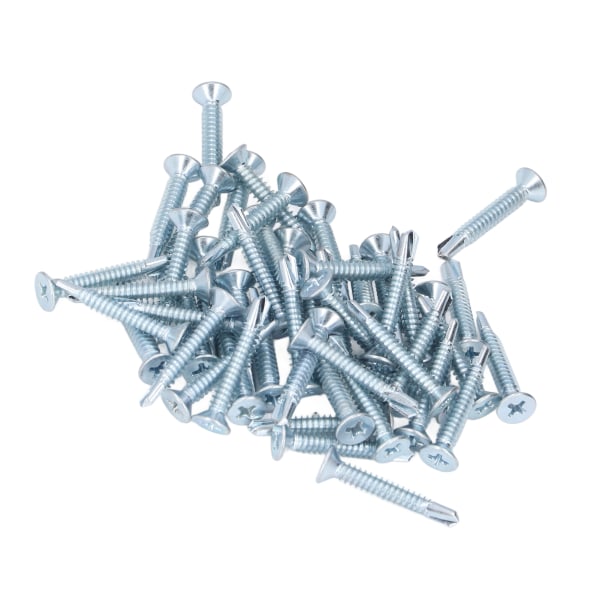 50 st självgängande skruvar i kolstål 4,8 x 32 mm fästelement för reparation av platt huvud