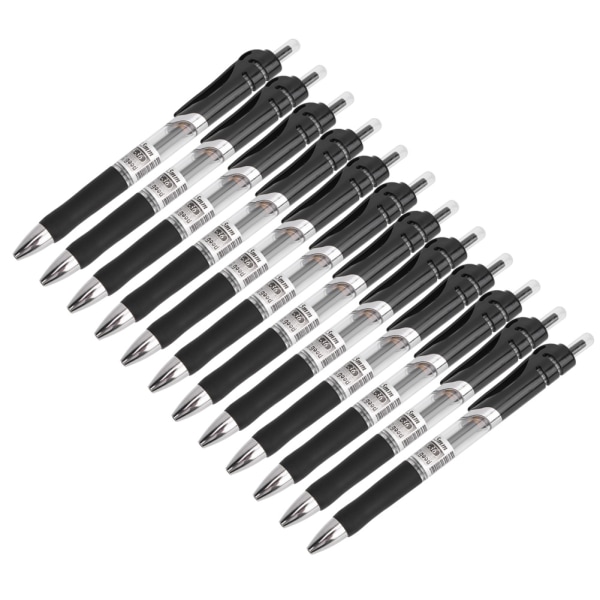 12 stk Stationært kontorværktøj Stor kapacitet Presse Carbon 0,5 mm Gel Pen Neutral Pen (Sort)