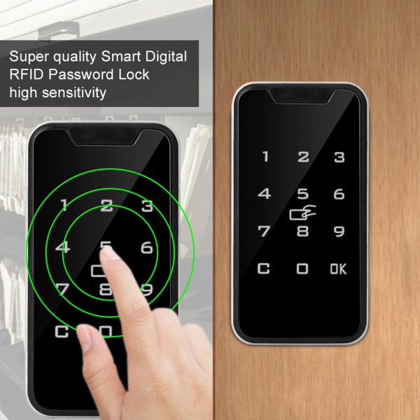 Älykäs digitaalinen RFID-salasanalukko Kosketusnäppäimistö Elektronisen vaatekaapin arkistokaapin lukko