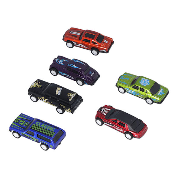 6-pack Leksaksbilar med Drag tillbaka, Zink-legering, Drag tillbaka Racing Bilmodell Leksak för över 3 år