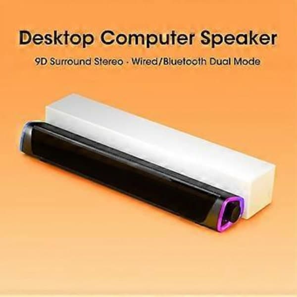 4D Computer Højttaler Bar Stereo Lyd Subwoofer Bluetooth Højttaler til Laptop Notebook PC Musikafspiller (Hvid)