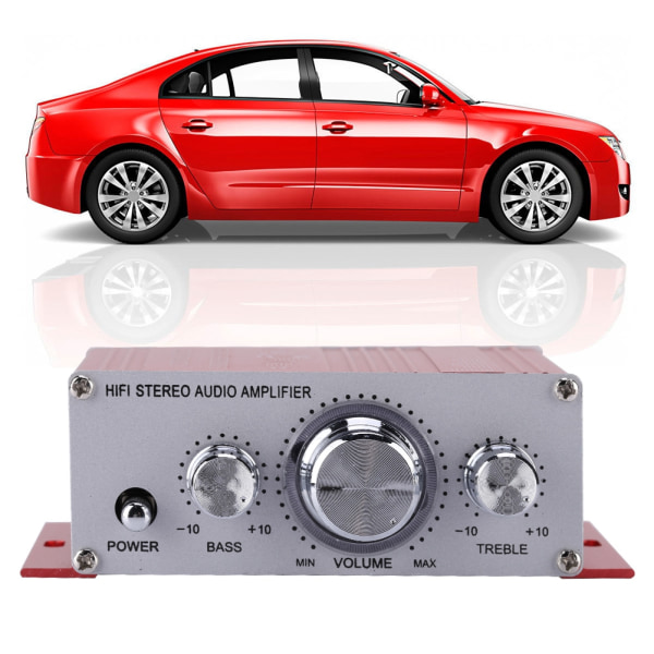 Mini digital bilforsterker Hifi Audio Musikk CD DVD MP3 FM-spiller (rød)