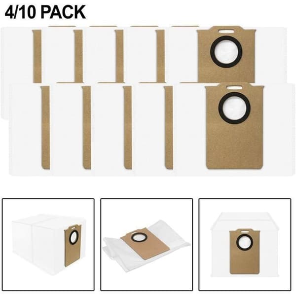 Pakke med 10 støvsugerposer kompatible med Mova E20 Plus, Proscenic Q8 Max, Honor For Choice R3 Plus