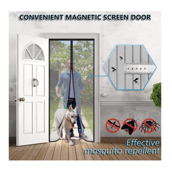 Myggnät - Hög kvalitet - 180x220 cm - Magnetiskt - Justerbart - Insektsäkert