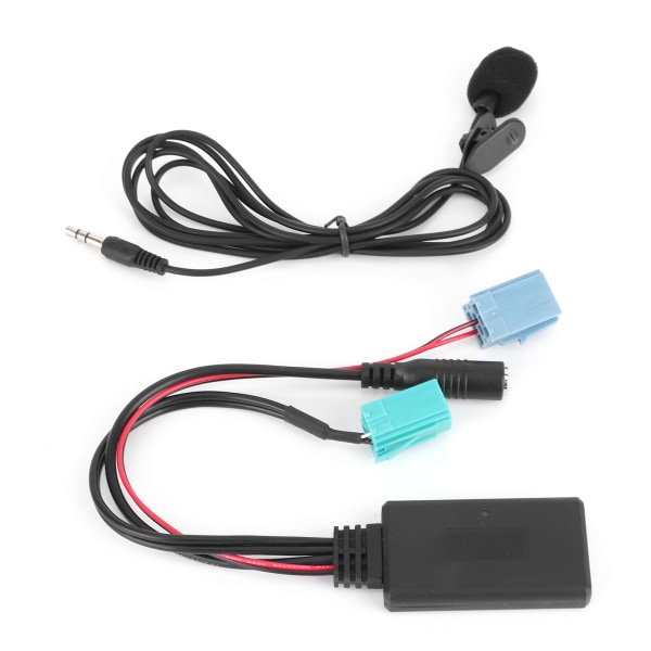 6-stifts Bluetooth ljudkabelvagn Stereo AUX-IN-adapter med mikrofon som passar för Clio/Espace/Megane