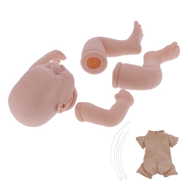 19 tommers simulering umalt Reborn Doll Kit Silikon Uferdig Baby Doll Mold Delesett