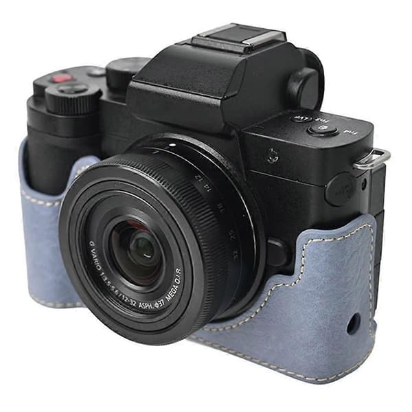 For Panasonic Lumix G100K Camera Bag with Shoulder Strap Large Cutout Litchi Texture PU Protective