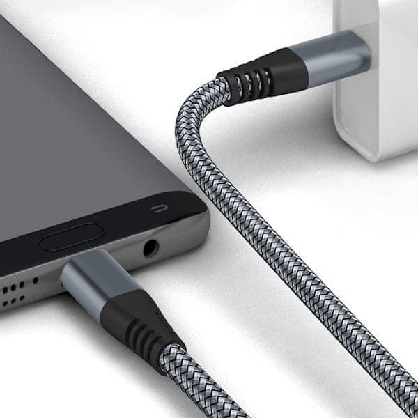 Type-C til C datakabel med PD flettet hurtigopladning, velegnet til iPhone og Android; 60W 2 m