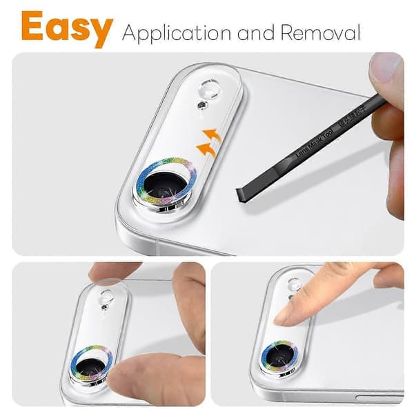NORTHJO Lens Protector for iPhone 17 Air Camera, Glitter Bling Circles, Tempered Glass, HD Clear 3D Full