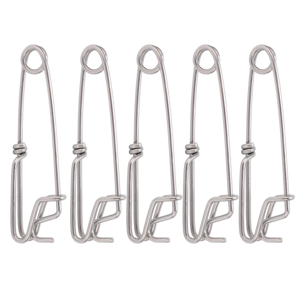 5 ST Långlina Clips Snäpplekande Havsfiske Kopplingar Sluten Ögla Hängande Spänne Snabb Pin Verktyg 2.6cmx100MM