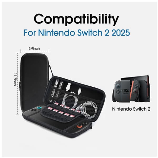 Førsteklasses Nintendo Switch 2-deksel og oppbevaringsveske for tilbehør