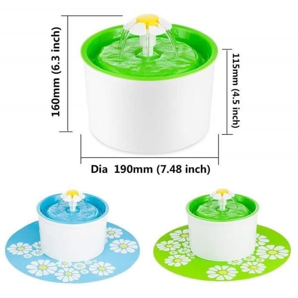 POPSPO Vattenfontän - Blomdesign - 1,6L - Tyst - Hygienisk