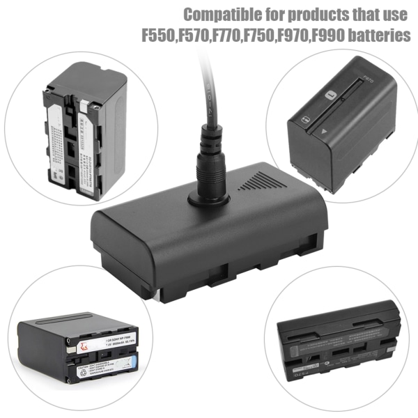 Dummy batterikoppling för Sony F550 F570 F770 F750 F970 F990 med USB kabel