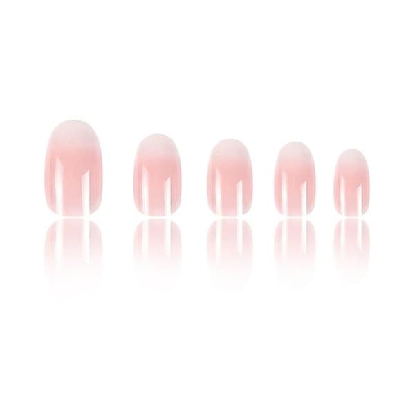 Mandel Press on Nails Short Round Fake Nails White False Nails
