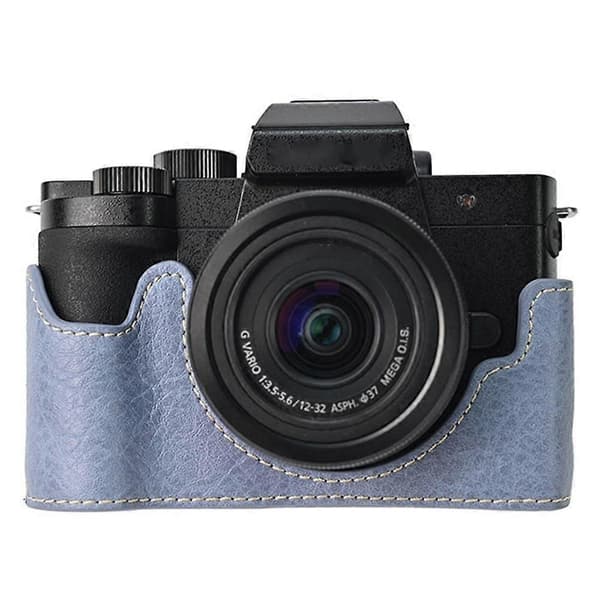 For Panasonic Lumix G100K Camera Bag with Shoulder Strap Large Cutout Litchi Texture PU Protective