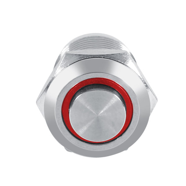 Vattentät metall Momentary Push Button Switch 12mm 4 Pin LED Red