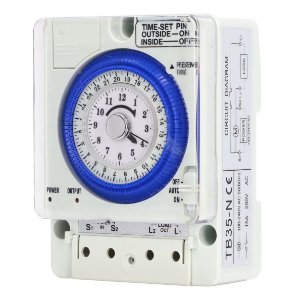 Tidsbryter mekanisk timer 24-timers kontrollertilbehør for lysovn 100-240V AC