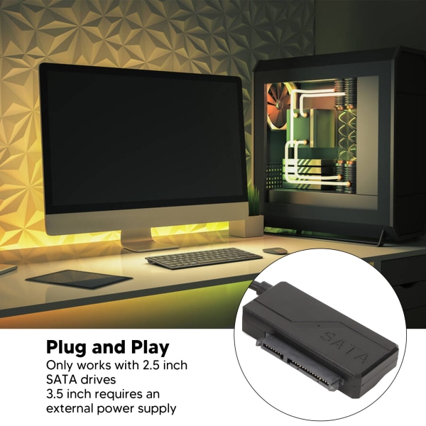 Hurtig overførsel USB 3.0 til SATA-adapterkabel til 2,5" 3,5" HDD SSD