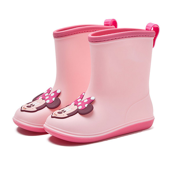 Waterproof Rain Boots PVC Skid Resistance Cute Pattern Lightweight Rain Shoes for Children Kids Pink 16cm/6.29in