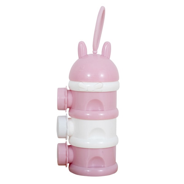 Mælkepulverbeholder bærbar uafhængig lagdeling lækagesikker stor kapacitet snack dispenser pink hvid