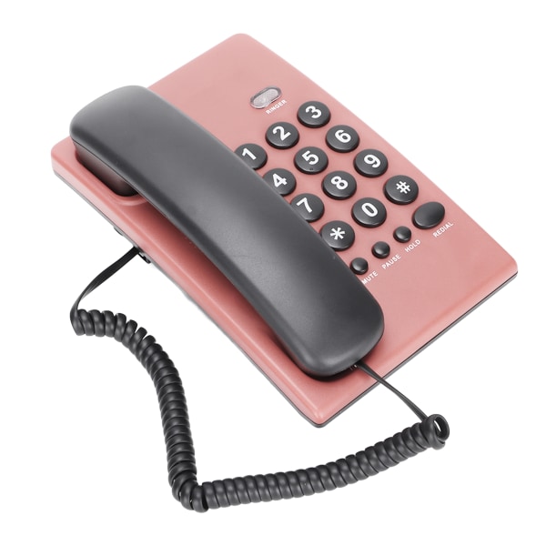 KXT504 Home Fasttelefon Multifunksjonell batterifri telefon med ledning med dobbelt magnetisk håndsett for kontorhotell (rosa)