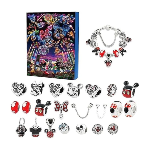 Anime Disney Lilo & Stitch Alloy Berlock Tillbehör Jul Adventskalender Armband Halsband Prydnadsföremål DIY Smycken Countdown Calendar-LZ2