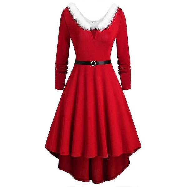 Dams Mrs Santa Claus Christmas Fancy Dress Vuxen Damer Xmas Party Kostym Red L