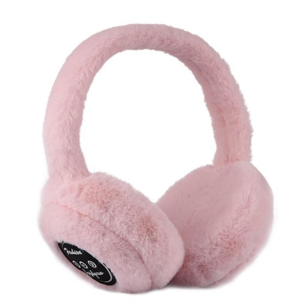 Bluetooth hörselkåpor Varm plysch trådlös musik hörselkåpor Unisex för kvinnor män Pink