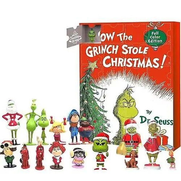 Juladventskalender Figurlåda 24 st Dr. Seuss The Grinch Gröna Monster Mini Little Toy Presents Grinch I
