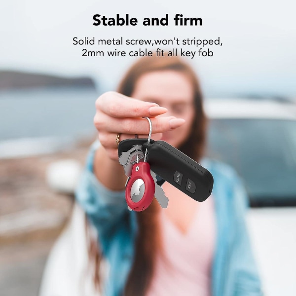 Kompatibel med AirTag Säker Hållare Med Trådkabel, 2st Air Tag Lock Case Nyckelring Nyckelring För Nycklar Bagage
